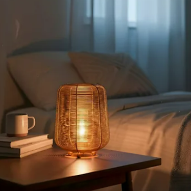 Rattan Lantern Table Lamp